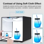 PULUZ Photo Studio Light Box Portable 60 x 60 x 60 cm Light Tent LED 5500K White Light Dimmable Mini 36W Photography Studio Tent Kit with 6 Removable Backdrops (Black Orange White Green Blue Red) - Image 9