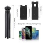 PULUZ Pocket Mini Plastic Tripod Mount with Phone Clamp for Smartphones - Image 3