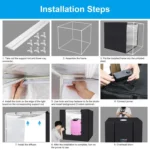 PULUZ 80cm Folding Portable 90W 14000LM High CRI White Light Photo Lighting Studio Shooting Tent Box Kit with 3 Colors Black, White, Orange Backdrops - Image 12