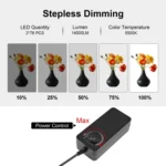 PULUZ 80cm Folding Portable 90W 14000LM High CRI White Light Photo Lighting Studio Shooting Tent Box Kit with 3 Colors Black, White, Orange Backdrops - Image 5