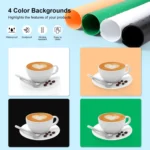 PULUZ 80cm Folding Portable 90W 14000LM High CRI White Light Photo Lighting Studio Shooting Tent Box Kit with 3 Colors Black, White, Orange Backdrops - Image 7