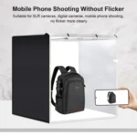 PULUZ 80cm Folding Portable 90W 14000LM High CRI White Light Photo Lighting Studio Shooting Tent Box Kit with 3 Colors Black, White, Orange Backdrops - Image 10