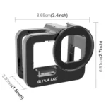 PULUZ for GoPro HERO13 Black /12 Black /11 Black /10 Black /9 Black Thicken Housing Shell CNC Aluminum Alloy Protective Cage with Insurance Frame & 52mm UV Lens - Image 3