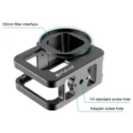 PULUZ for GoPro HERO13 Black /12 Black /11 Black /10 Black /9 Black Thicken Housing Shell CNC Aluminum Alloy Protective Cage with Insurance Frame & 52mm UV Lens - Image 4