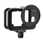 For GoPro HERO13 Black /12 Black /11 Black /10 Black /9 Black PULUZ Thin Housing Shell CNC Aluminum Alloy Protective Cage with Insurance Frame & 52mm UV Lens - Image 2
