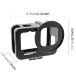 For GoPro HERO13 Black /12 Black /11 Black /10 Black /9 Black PULUZ Thin Housing Shell CNC Aluminum Alloy Protective Cage with Insurance Frame & 52mm UV Lens - Image 3