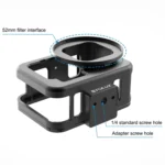 For GoPro HERO13 Black /12 Black /11 Black /10 Black /9 Black PULUZ Thin Housing Shell CNC Aluminum Alloy Protective Cage with Insurance Frame & 52mm UV Lens - Image 4
