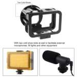 For GoPro HERO13 Black /12 Black /11 Black /10 Black /9 Black PULUZ Thin Housing Shell CNC Aluminum Alloy Protective Cage with Insurance Frame & 52mm UV Lens - Image 5