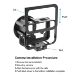 For GoPro HERO13 Black /12 Black /11 Black /10 Black /9 Black PULUZ Thin Housing Shell CNC Aluminum Alloy Protective Cage with Insurance Frame & 52mm UV Lens - Image 7