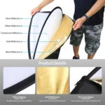 PULUZ 60cm 5 in 1 (Silver / Translucent / Gold / White / Black) Folding Photo Studio Reflector Board - Image 3