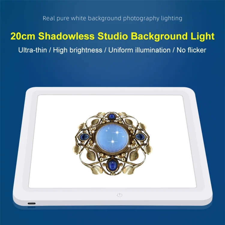 PU5136_1.webp PULUZ 20cm LED Shadowless Light Pad for Photo Studio Box - Image 2