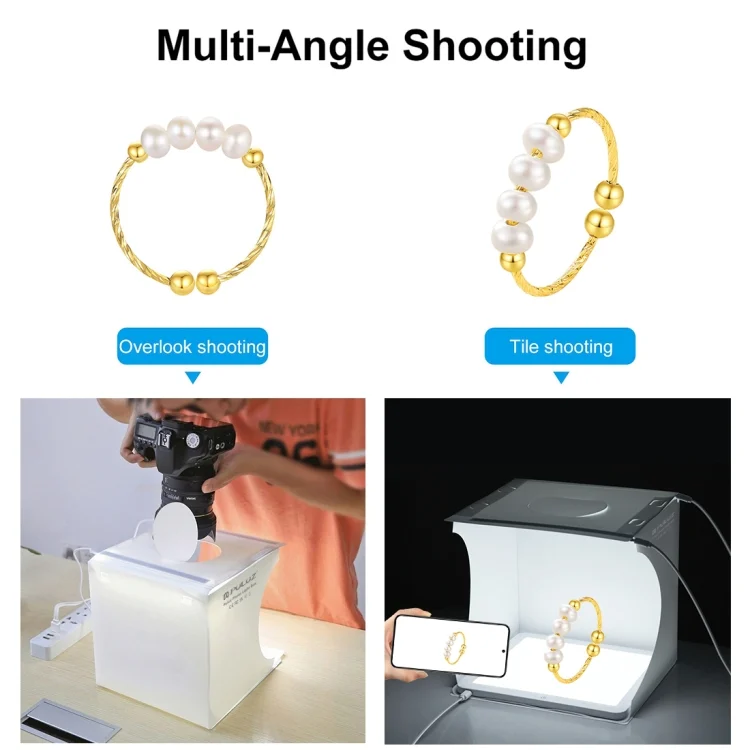 PU5137_11.webp PULUZ Mini LED Photography Shadowless Light Lamp Panel Pad + Studio Shooting Tent Box, Acrylic Material, 20cm x 20cm Effective Area - Image 12