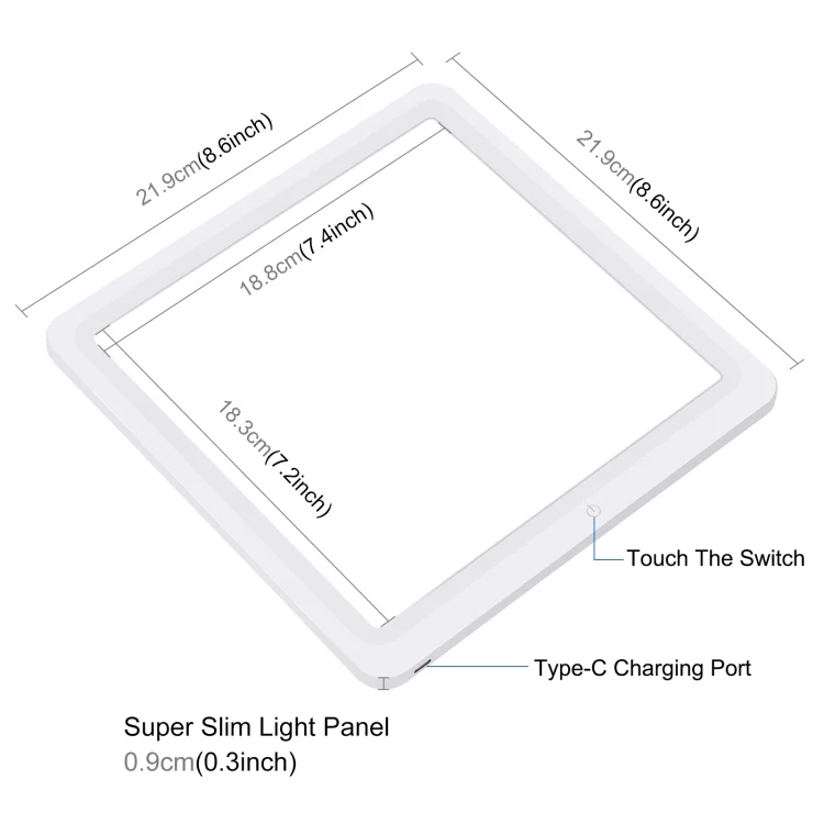 PU5137_4.webp PULUZ Mini LED Photography Shadowless Light Lamp Panel Pad + Studio Shooting Tent Box, Acrylic Material, 20cm x 20cm Effective Area - Image 5