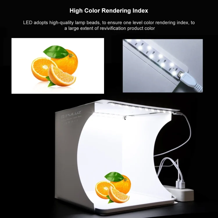 PU5137_9.webp PULUZ Mini LED Photography Shadowless Light Lamp Panel Pad + Studio Shooting Tent Box, Acrylic Material, 20cm x 20cm Effective Area - Image 10