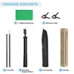 PULUZ 1x2m T-Shape Photo Studio Background Support Stand Backdrop Crossbar Bracket Kit with Clips - Image 9