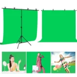 PULUZ 2x2m T-Shape Photo Studio Background Support Stand Backdrop Crossbar Bracket Kit with Clips - Image 8