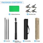 PULUZ 2x2m T-Shape Photo Studio Background Support Stand Backdrop Crossbar Bracket Kit with Clips - Image 9