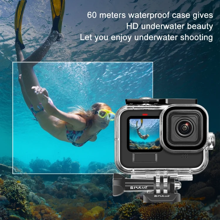 PU527_5.webp For GoPro HERO13 Black /12 Black /11 Black /10 Black /9 Black PULUZ 60m Waterproof Housing Protective Case with Buckle Basic Mount & Screw - Image 6