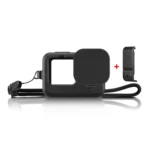 PULUZ for GoPro HERO12 Black /11 Black /10 Black /9 Black Silicone Protective Case + POM Side Interface Cover with Wrist Strap & Lens Cover - Image 2