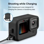 PULUZ for GoPro HERO12 Black /11 Black /10 Black /9 Black Silicone Protective Case + POM Side Interface Cover with Wrist Strap & Lens Cover - Image 4