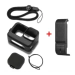PULUZ for GoPro HERO12 Black /11 Black /10 Black /9 Black Silicone Protective Case + POM Side Interface Cover with Wrist Strap & Lens Cover - Image 8
