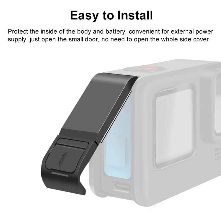 PU542B_4.webp PULUZ POM Plastic Battery Side Interface Cover for GoPro HERO13 Black /12 Black /11 Black /10 Black /9 Black - Image 5