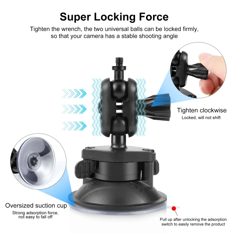 PU544B_2.webp PULUZ 1/4 inch Magic Arm Suction Cup Mount - Image 3