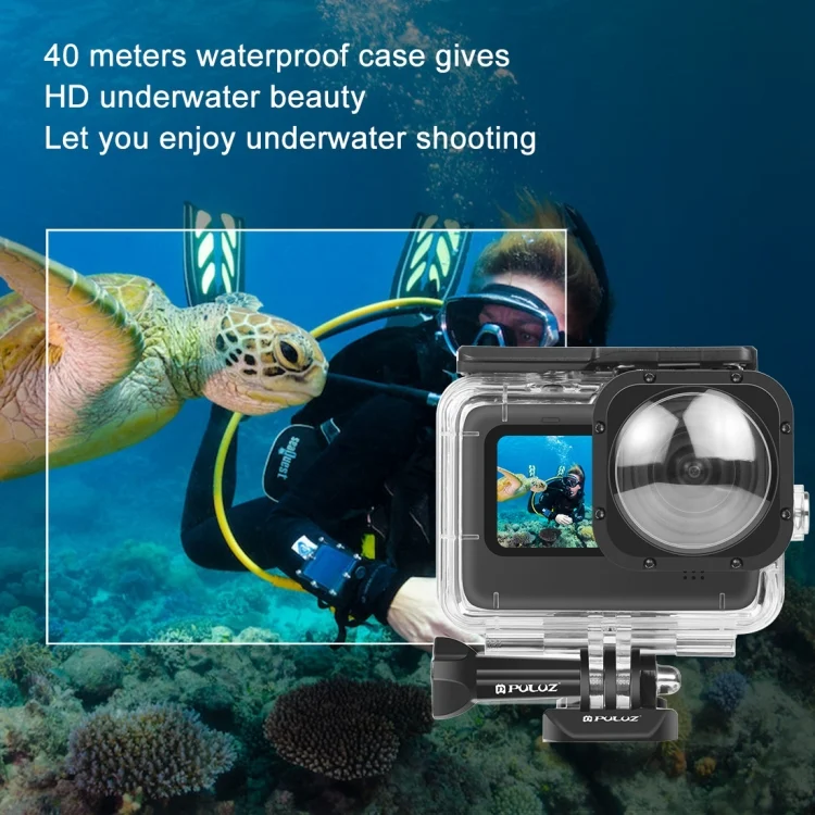 PU559T_4.webp PULUZ 40m Waterproof Housing Protective Case with Buckle Basic Mount & Screw for GoPro HERO12 Black /11 Black /11 Black Mini /10 Black /9 Black Max Lens Mod - Image 5