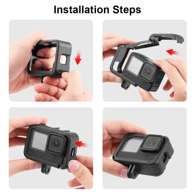 PU582B_6.webp PULUZ Chargeable PA Frame Mount Cage with Cold Shoe Base Slot for GoPro HERO13 Black /12 Black /11 Black /11 Black Mini /10 Black /9 Black - Image 7