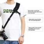 PULUZ Quick Release Anti-Slip Soft Pad Nylon Breathable Curved Camera Strap with Metal Hook for SLR / DSLR Cameras - Image 5