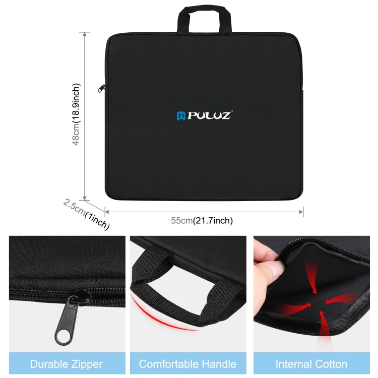 PU613B_2.webp PULUZ 46cm Ring LED Lights Portable Zipper Storage Bag Carry Handbags, Size: 48cm x 55cm - Image 3