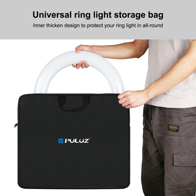 PU613B_3.webp PULUZ 46cm Ring LED Lights Portable Zipper Storage Bag Carry Handbags, Size: 48cm x 55cm - Image 4