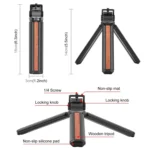 PULUZ Inlaid Wood Desktop Vlogging Live Tripod Holder with Tripod Head - Image 3