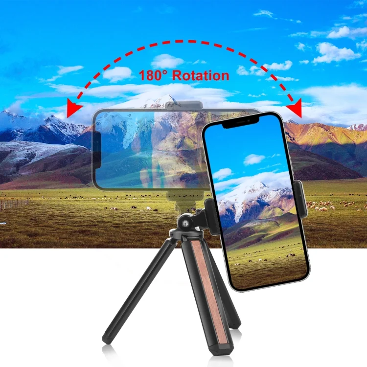 PU621B_3.webp PULUZ Inlaid Wood Desktop Vlogging Live Tripod Holder with Tripod Head - Image 4