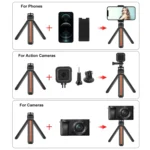 PULUZ Inlaid Wood Desktop Vlogging Live Tripod Holder with Tripod Head - Image 5