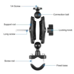 PULUZ Motorcycle Handlebar Fixed Mount U-Bolt Base Holder for GoPro and Other Action Cameras - Image 3