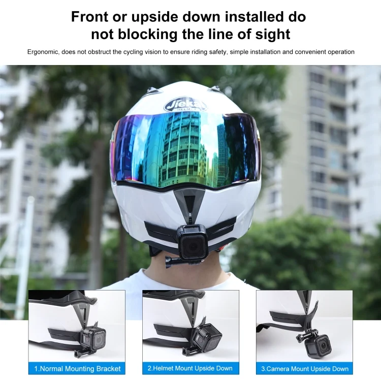 PU847B_4.webp PULUZ Bending Action Camera Motorcycle Helmet Chin Mount - Image 5