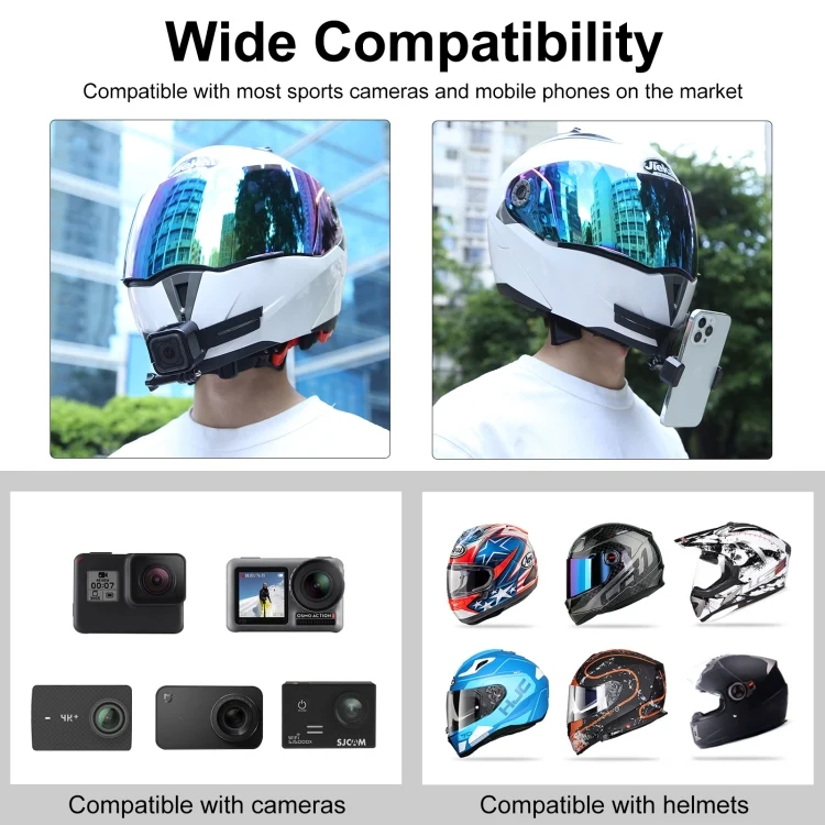 PU847B_5.webp PULUZ Bending Action Camera Motorcycle Helmet Chin Mount - Image 6