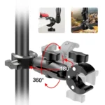 PULUZ Motorcycle Dualheads Crab Clamp Handlebar Fixed Mount for GoPro and Other Action Cameras - Image 4