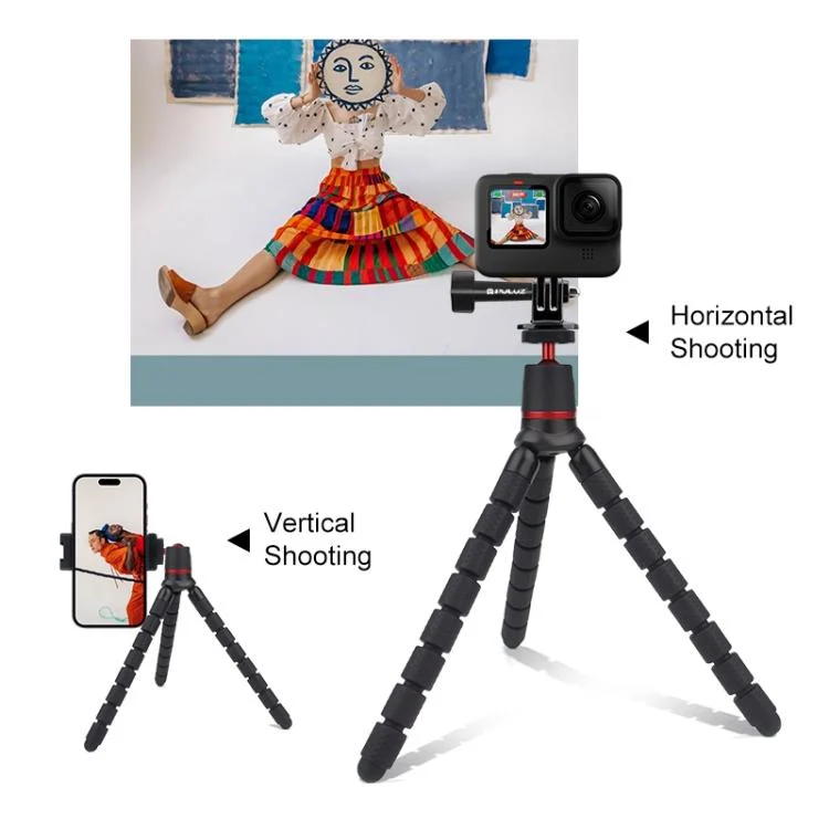 PU860_4.webp PULUZ Mini Octopus Flexible Tripod Holder with Remote Control for SLR Cameras, GoPro, Cellphone - Image 5