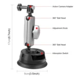 PULUZ Car Suction Cup Arm Mount with Mount Adapter & Long Screw - Image 2