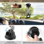 PULUZ Car Suction Cup Arm Mount with Mount Adapter & Long Screw - Image 6