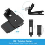 PULUZ 4 in 1 360 Degree Rotating Backpack Hat QR Clip Rec-mounts with Phone Clamp Kit - Image 3