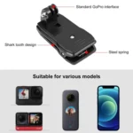 PULUZ 4 in 1 360 Degree Rotating Backpack Hat QR Clip Rec-mounts with Phone Clamp Kit - Image 5