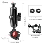 PULUZ Motorcycle O-Clip Quick Release Clamp Handlebar Fixed Mount Holder for GoPro and Other Action Cameras - Image 2