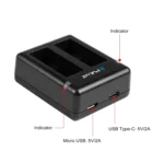 PULUZ USB Dual Batteries Charger for GoPro HERO12 Black /11 Black /10 Black /9 Black - Image 4