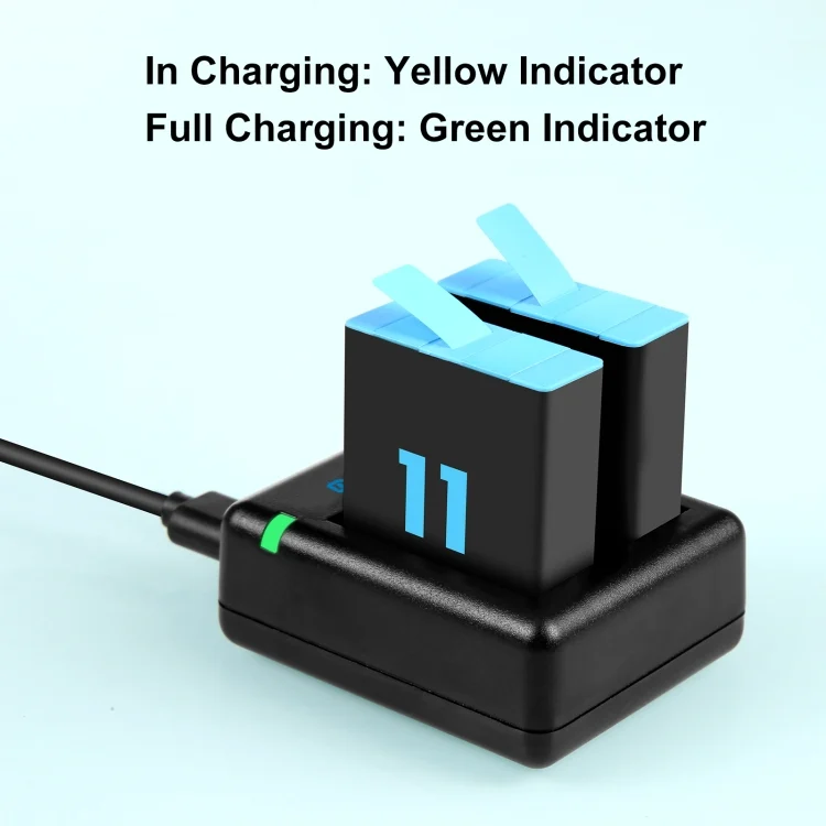 PU919B_4.webp PULUZ USB Dual Batteries Charger for GoPro HERO12 Black /11 Black /10 Black /9 Black - Image 5