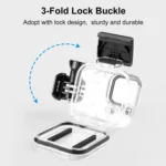 For GoPro Hero11 Mini Black PULUZ 40m Waterproof Housing Protective Case with Buckle Basic Mount & Screw - Image 4
