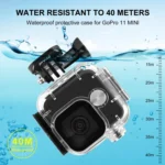 For GoPro Hero11 Mini Black PULUZ 40m Waterproof Housing Protective Case with Buckle Basic Mount & Screw - Image 5