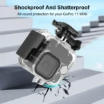 For GoPro Hero11 Mini Black PULUZ 40m Waterproof Housing Protective Case with Buckle Basic Mount & Screw - Image 7